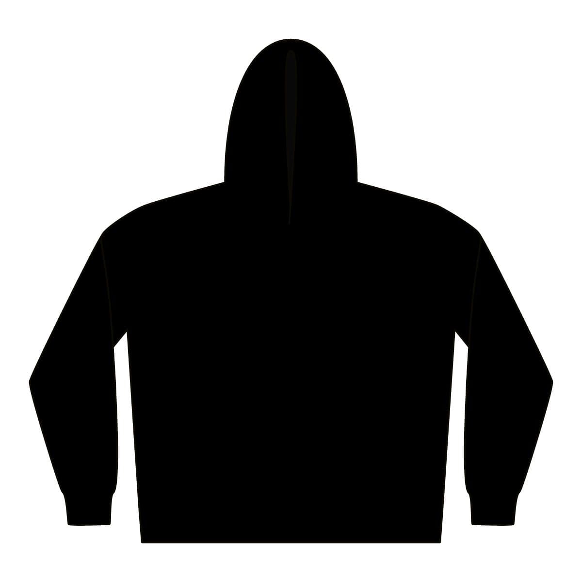 Plain black unisex cooper dry hooded sweatshirt, front view
