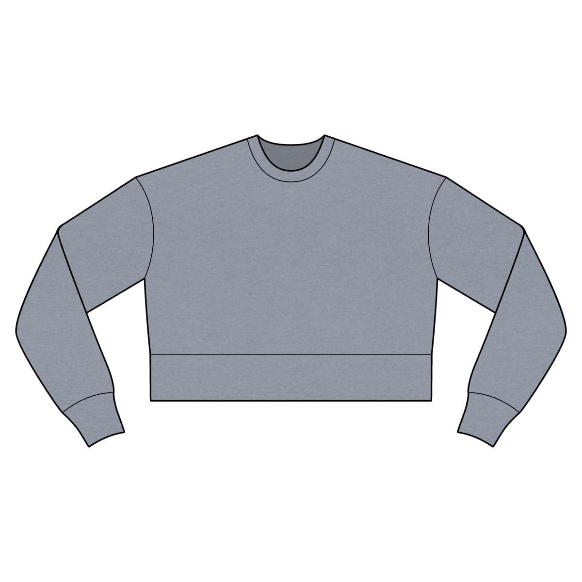 Plain heather gray women's heavyweight sweatshirt, front view