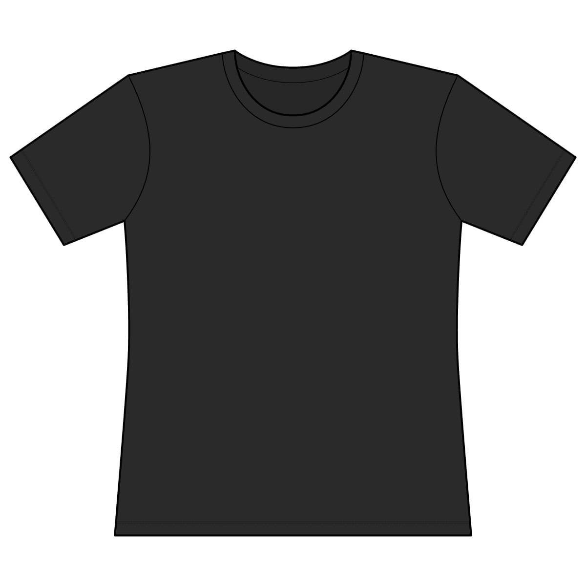 Plain black women's cvc tee, front view
