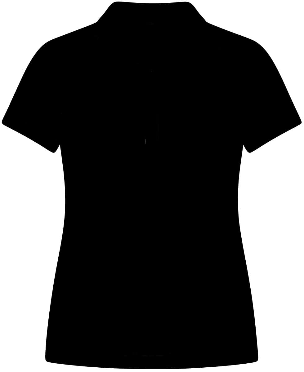 Plain black women's dri-mesh pro polo, front view