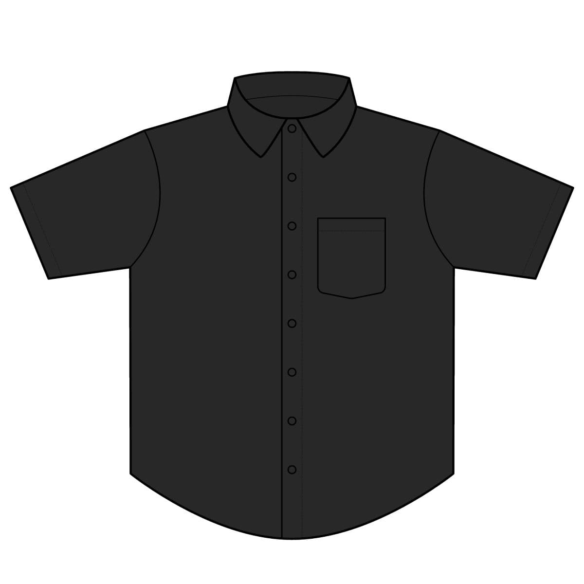 Plain black/ light stone short sleeve easy care shirt, front view