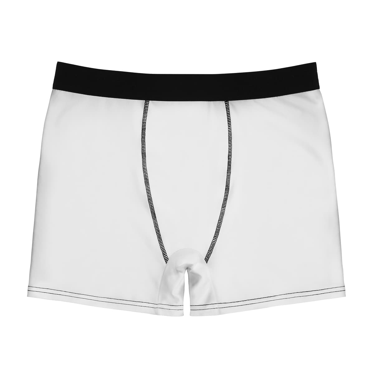 Plain black stitching men's boxer briefs (aop), front view