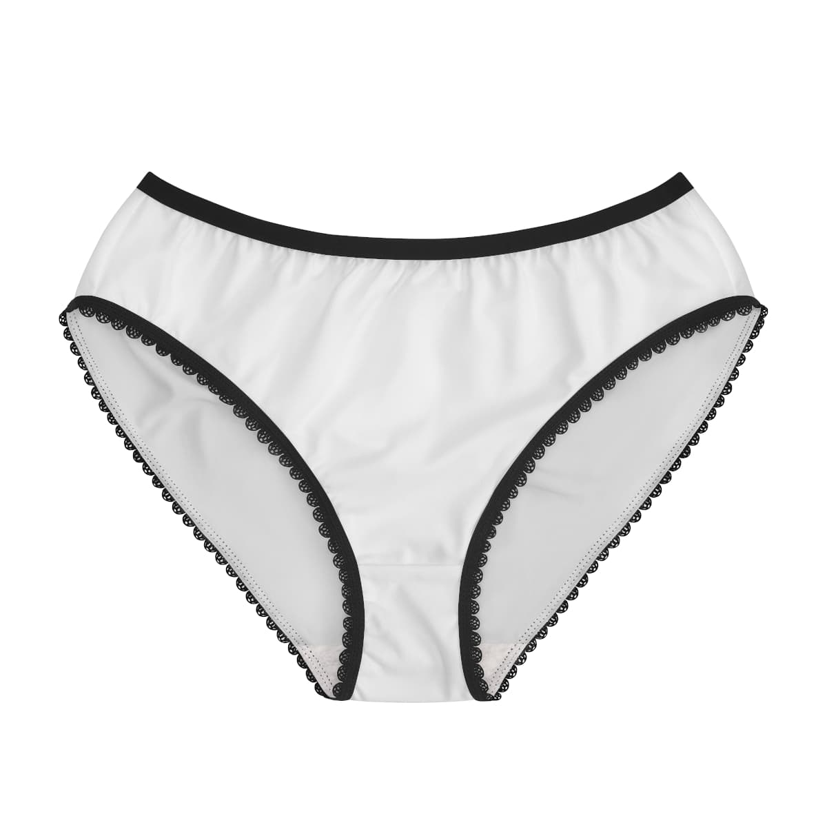 Plain black stitching women's briefs (aop), front view