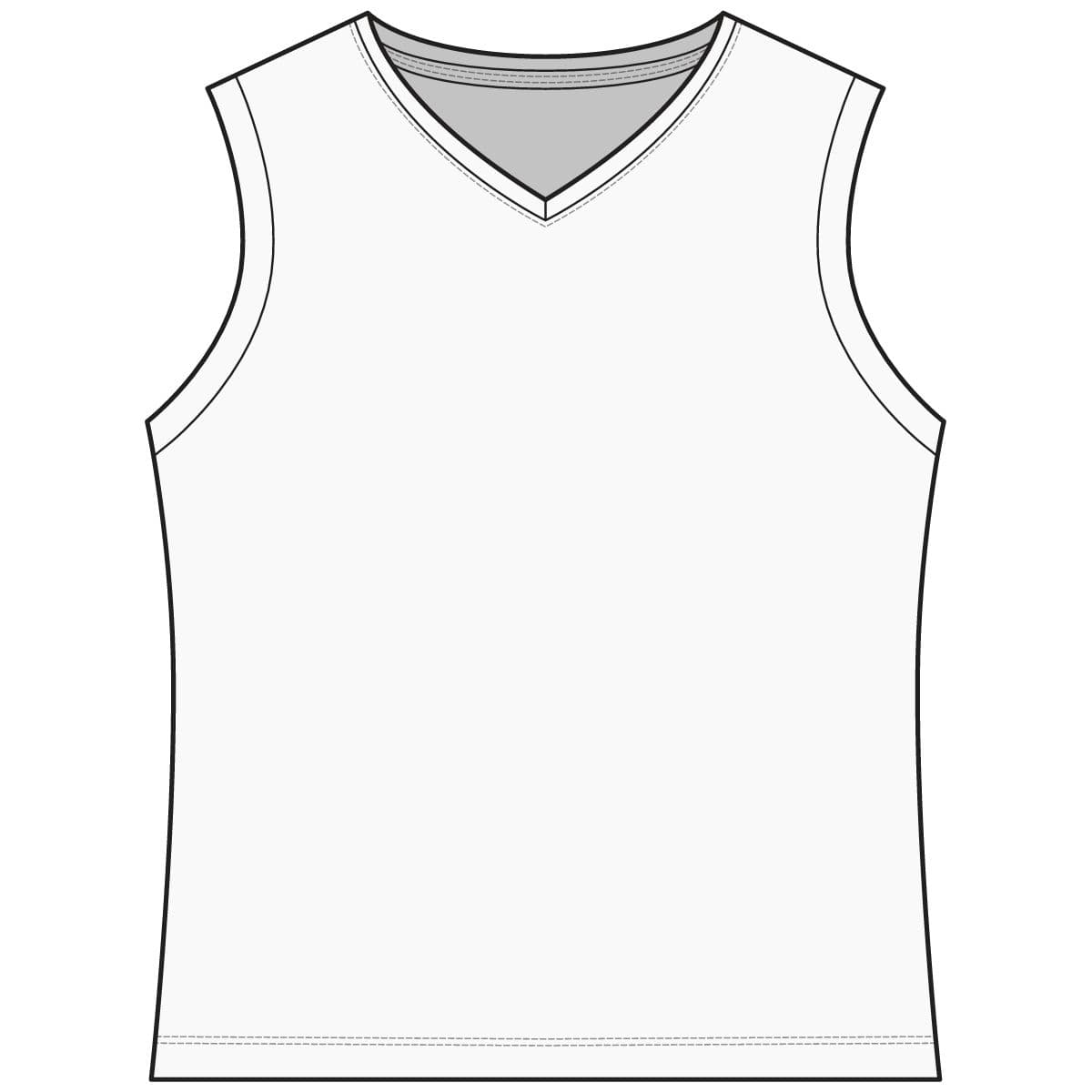 Plain black/ white women's club sleeveless v-neck, front view