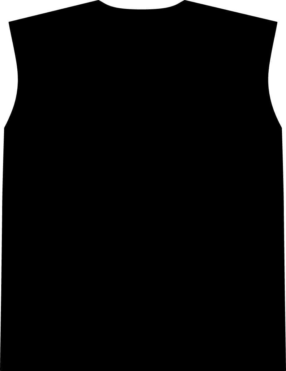 Plain black posicharge compression sleeveless tee, front view