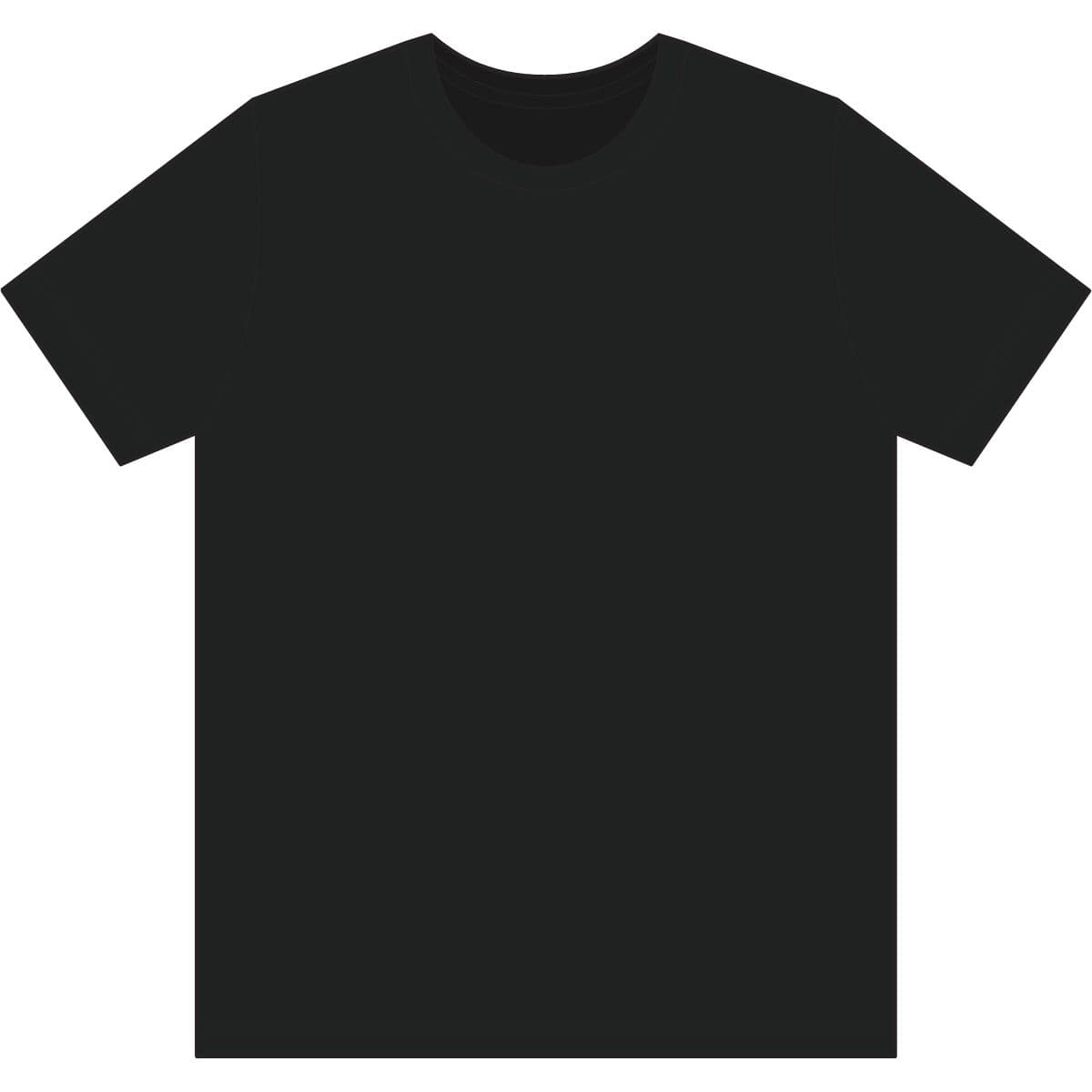 Plain black/ black club short sleeve crew, front view