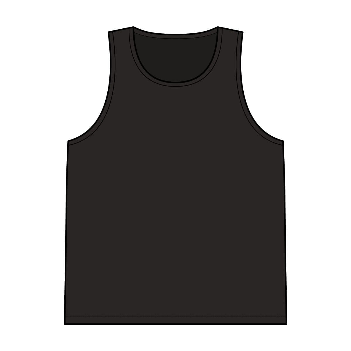 Plain black/ deep red posicharge reversible mesh tank, front view
