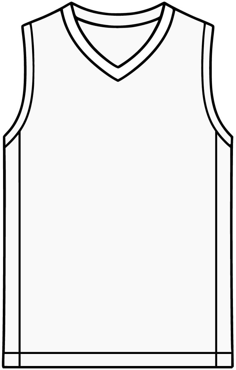 Plain black/ white rival basketball rev jersey, front view