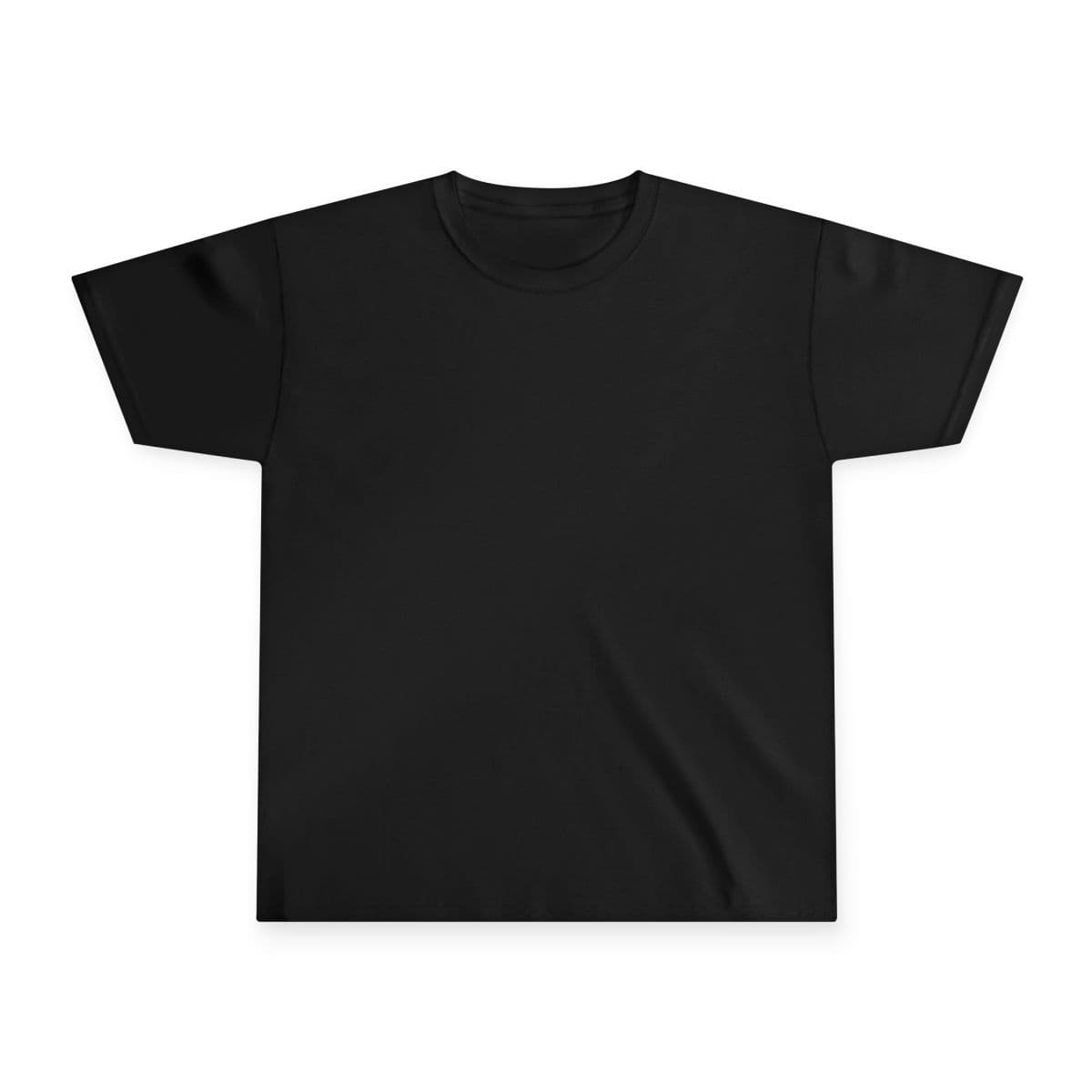 Plain black youth ultra cotton tee, front view