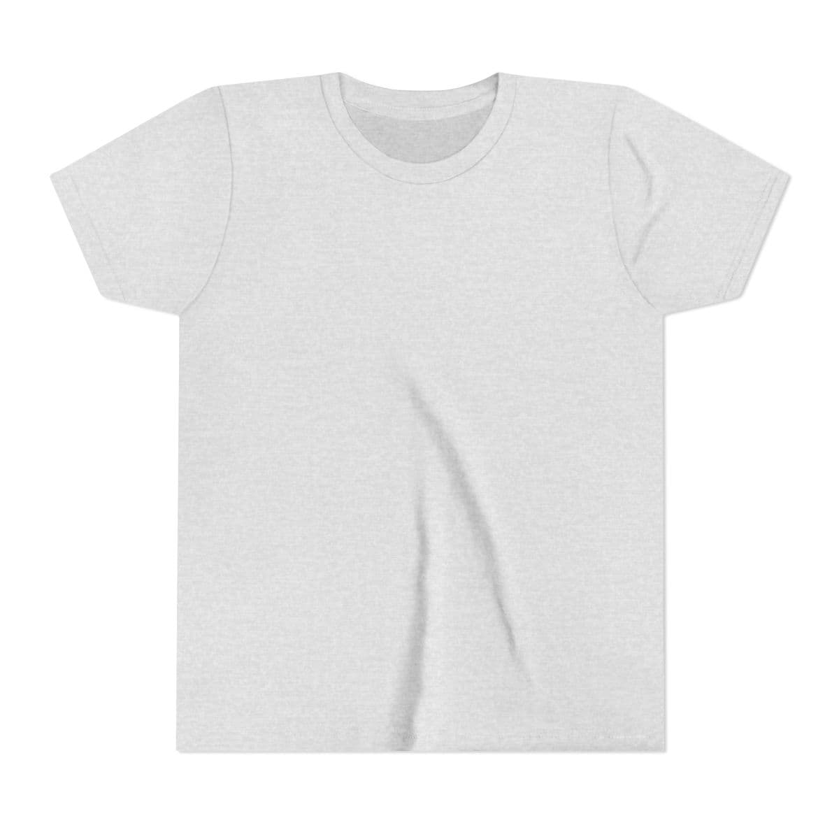Plain ash youth short sleeve tee, front view