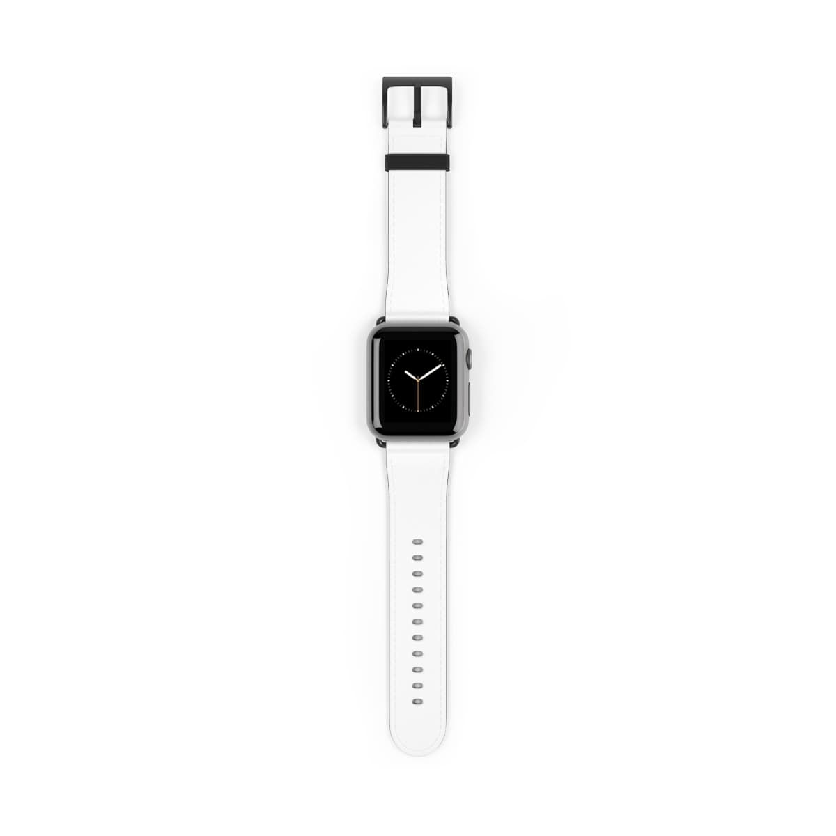 Plain black matte watch band, front view