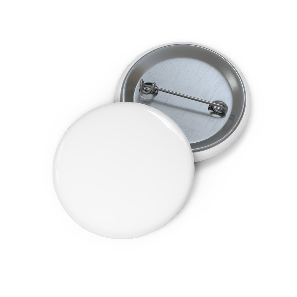 Plain custom pin buttons, front view