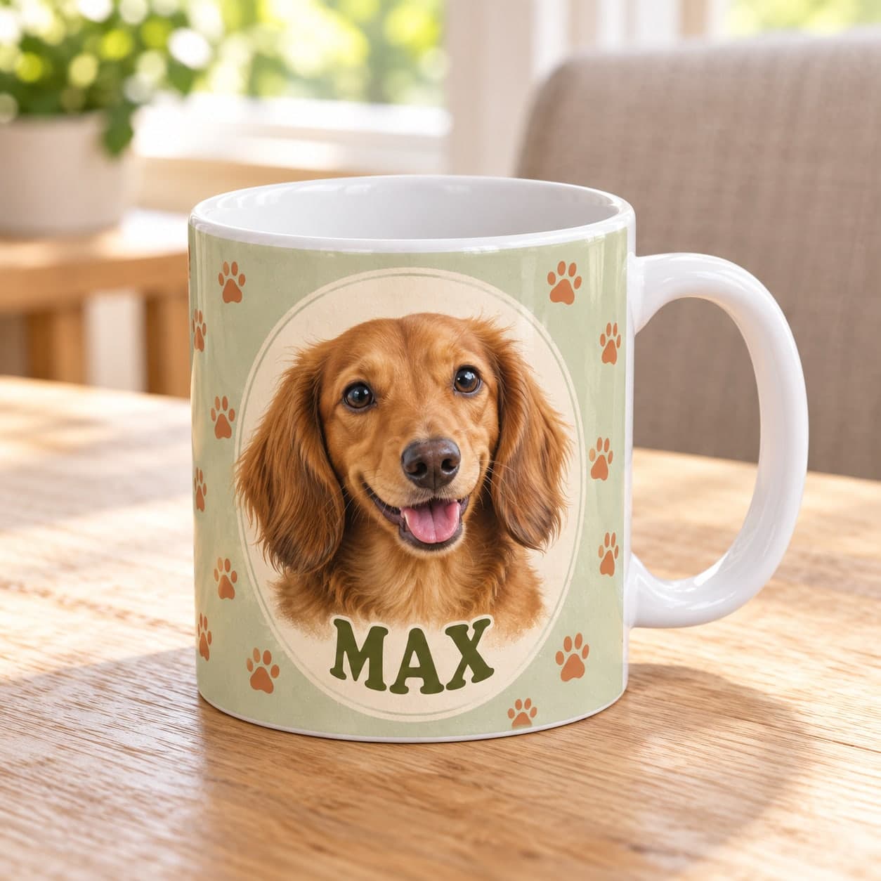 Custom C-Handle White Ceramic Mug with Your Photo or Text