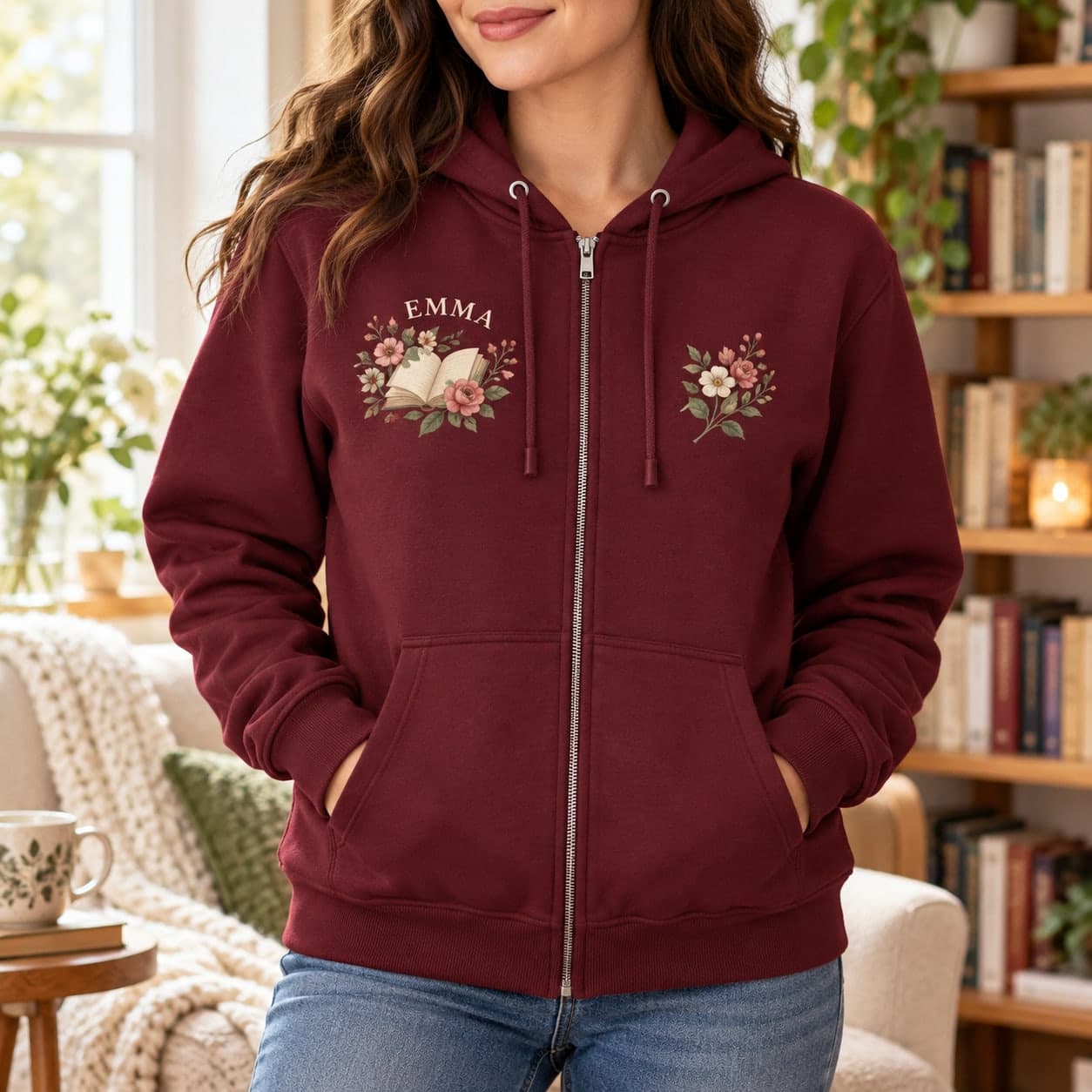 Custom Unisex Zip Hoodie with Your Photo or Text