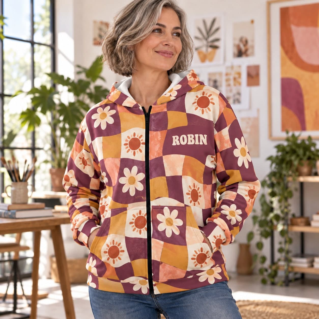 Custom All-Over Print Unisex Zip-Up Hoodie with Your Photo or Design