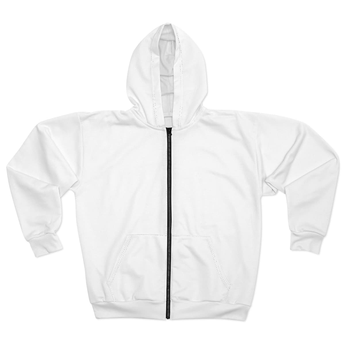 Plain unisex zip hoodie (aop), front view
