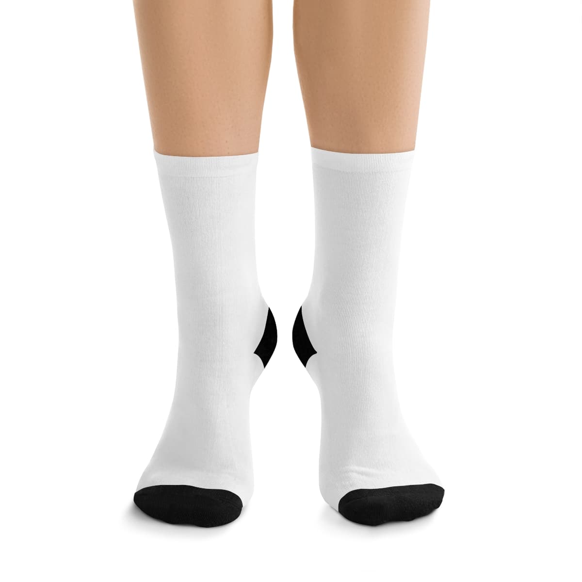 Plain recycled poly socks, front view