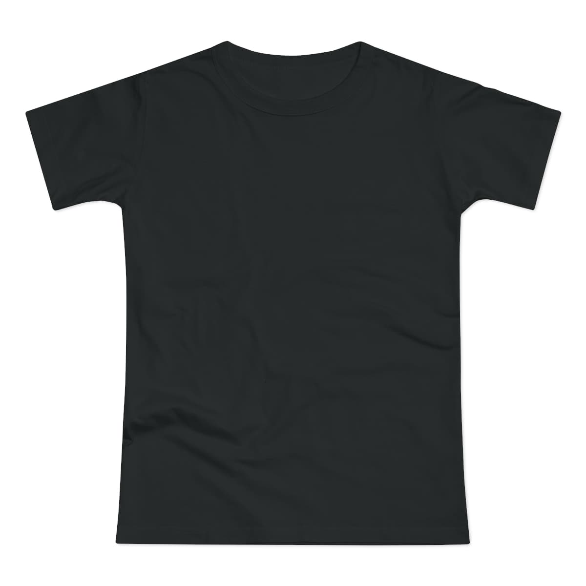 Plain black single jersey women's t-shirt, front view