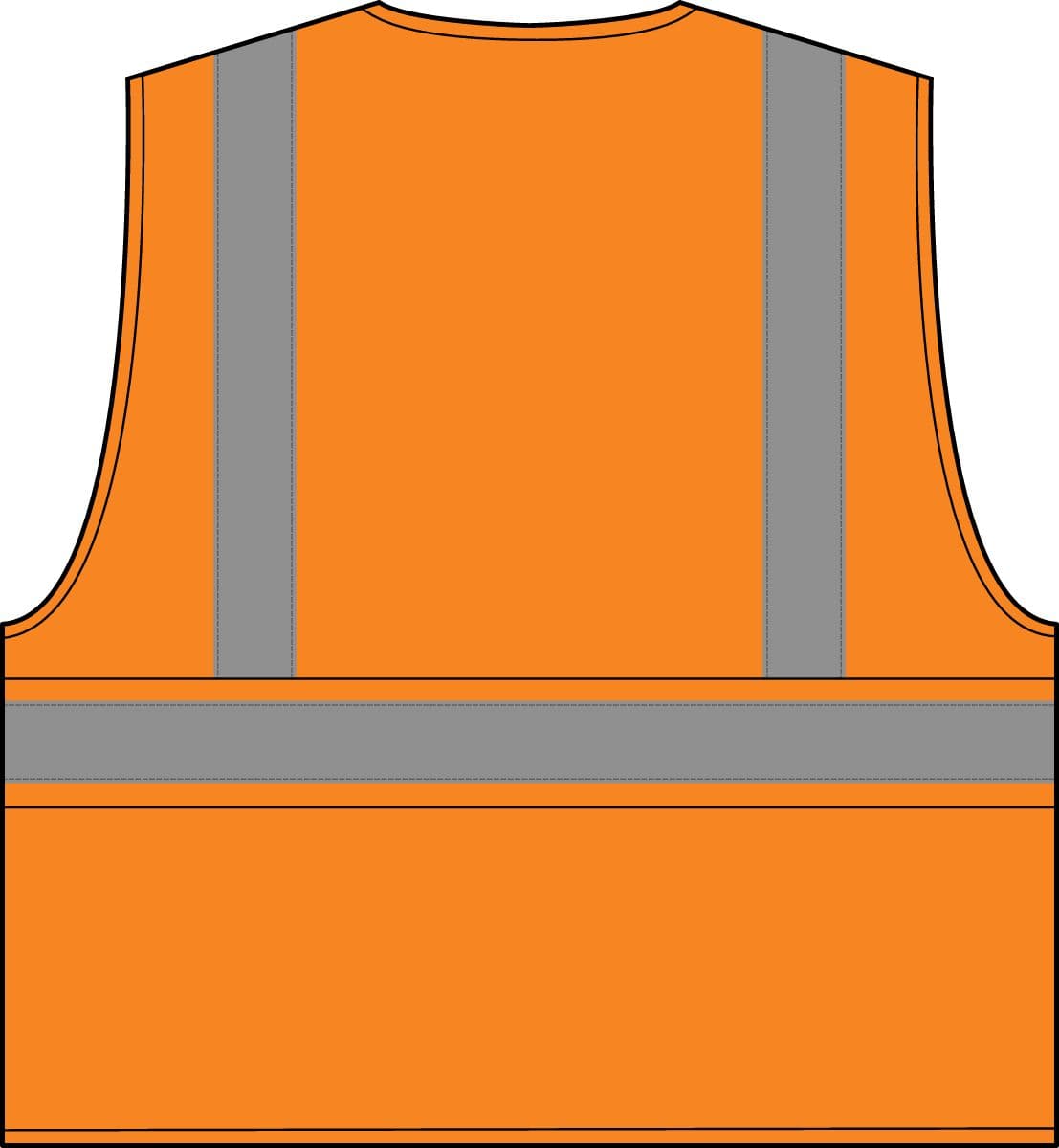 ANSI 107 Class 2 Dual-Color Safety Vest — Safety Orange/ Safety Yellow — back