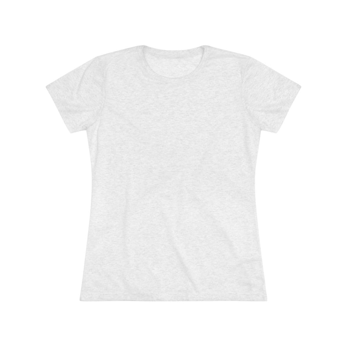 Plain tri-blend heather white women's triblend tee, front view