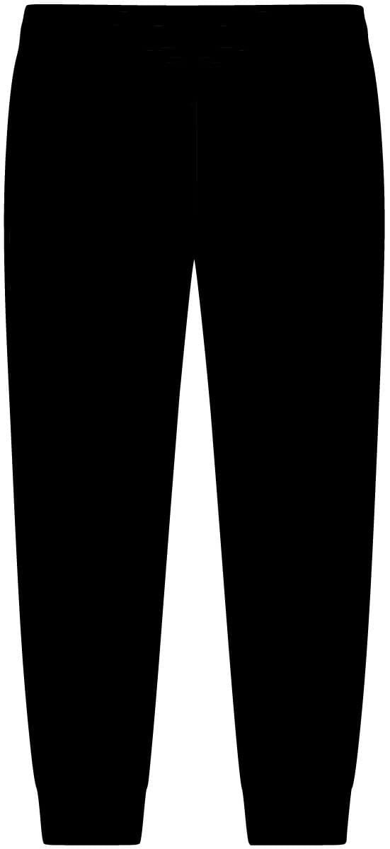 Plain black sport-wick stretch jogger, front view