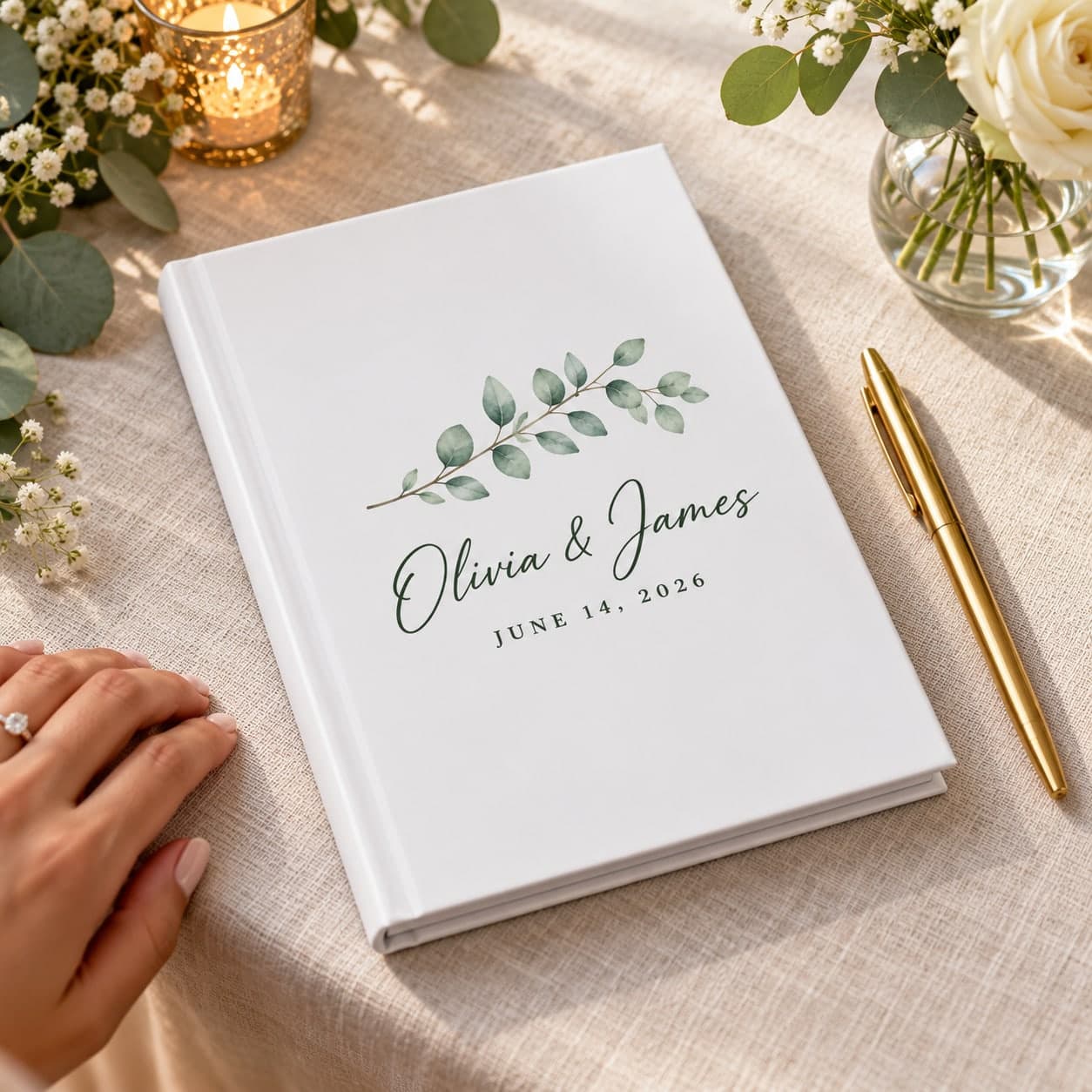 Custom Matte Hardcover Lined Journal Notebook with Your Photo or Text