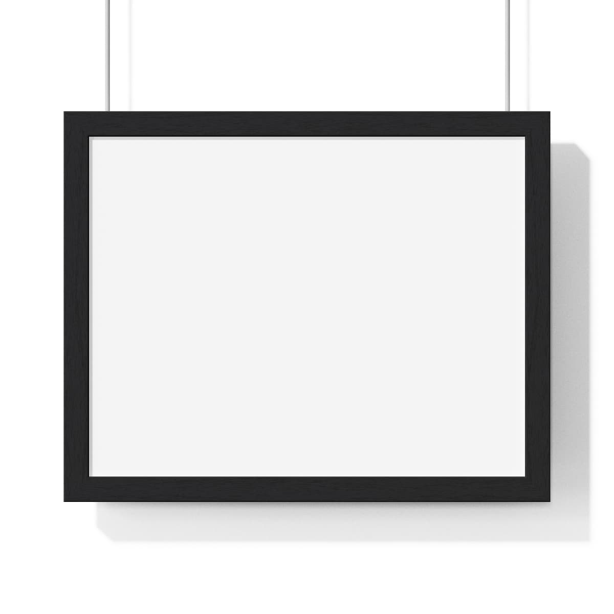 Plain black horizontal framed poster, front view