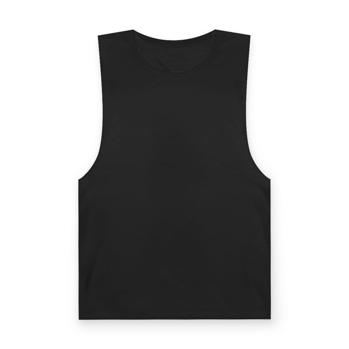 Plain black unisex barnard tank, front view