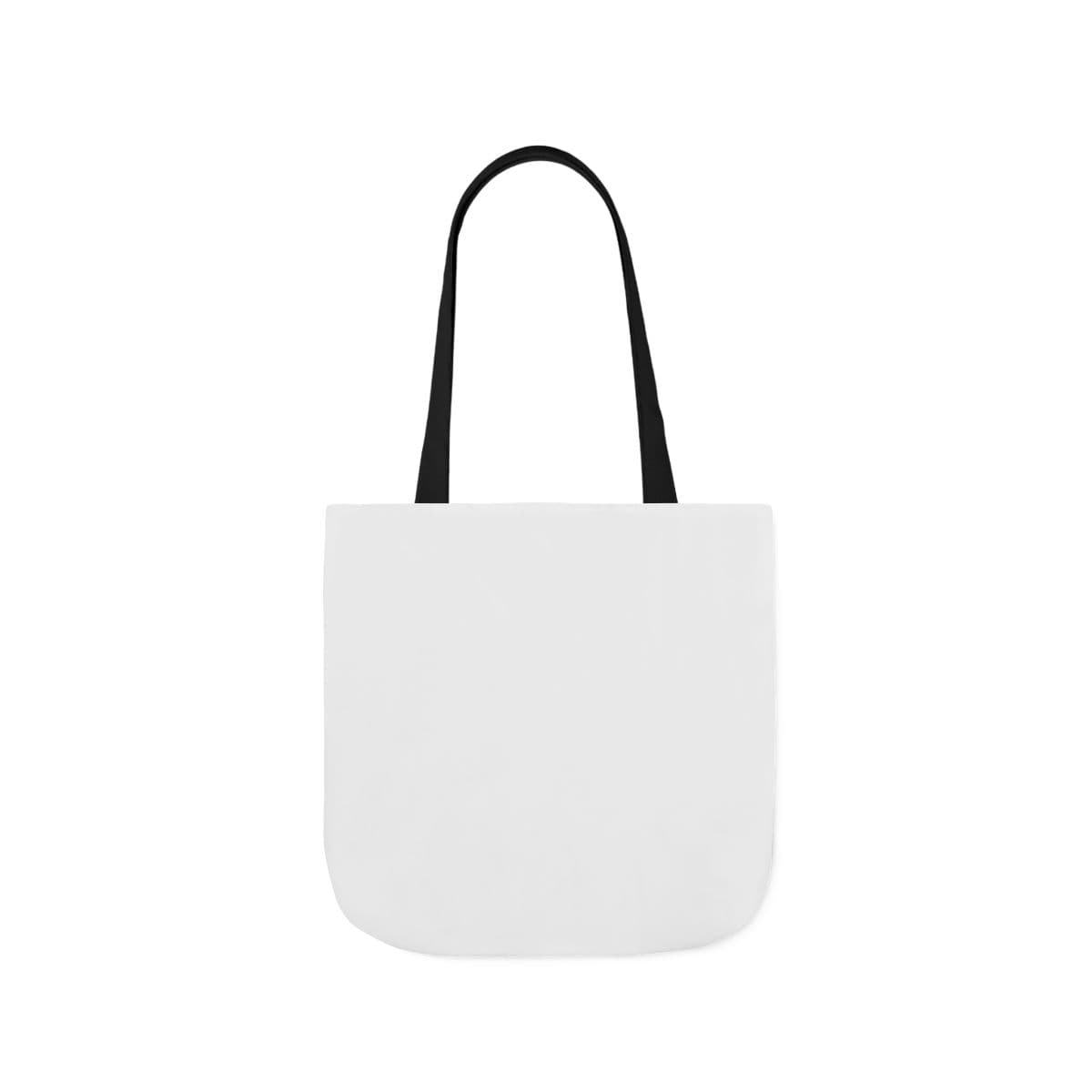 Plain black canvas tote bag, 5-color straps, front view