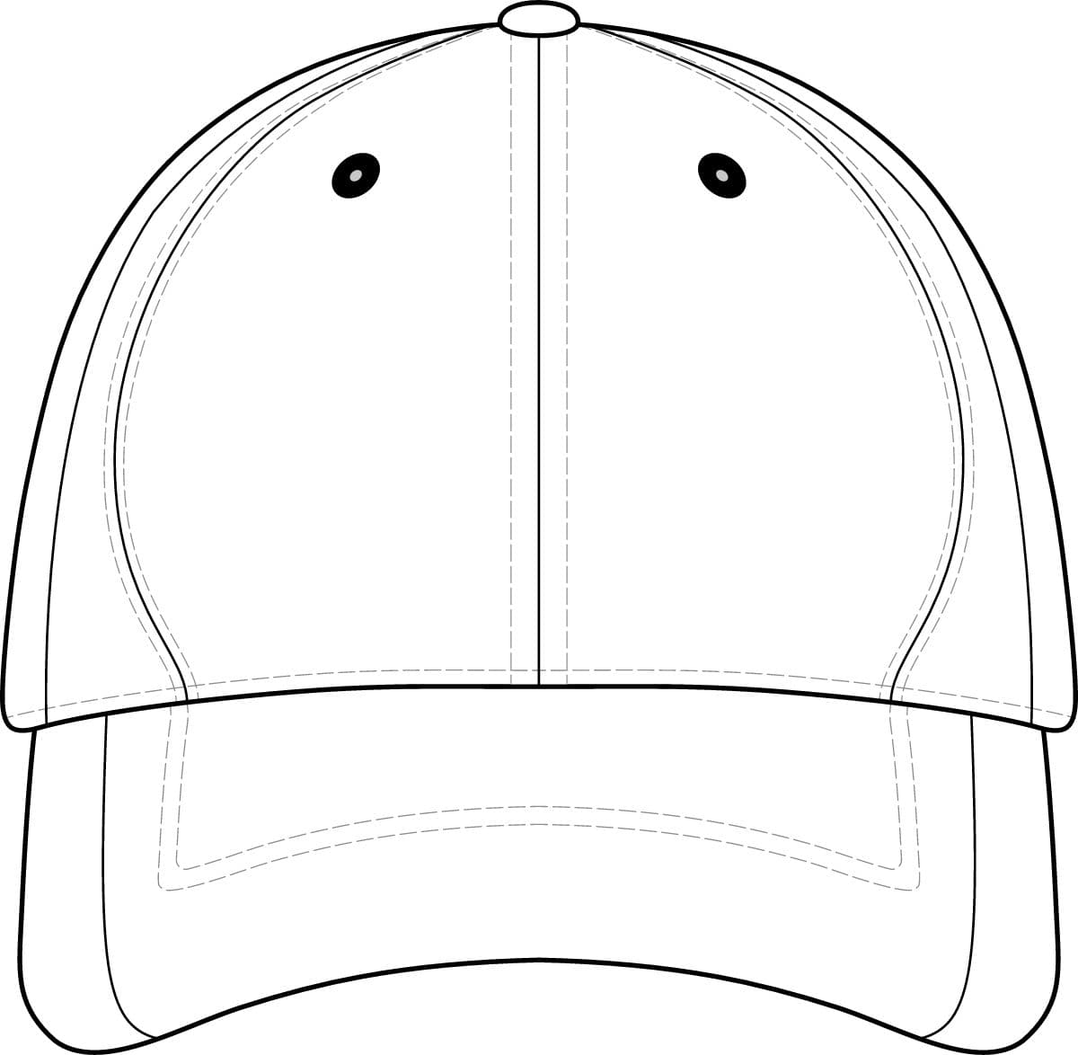 Dry Zone Nylon Colorblock Cap — Black/ White — front