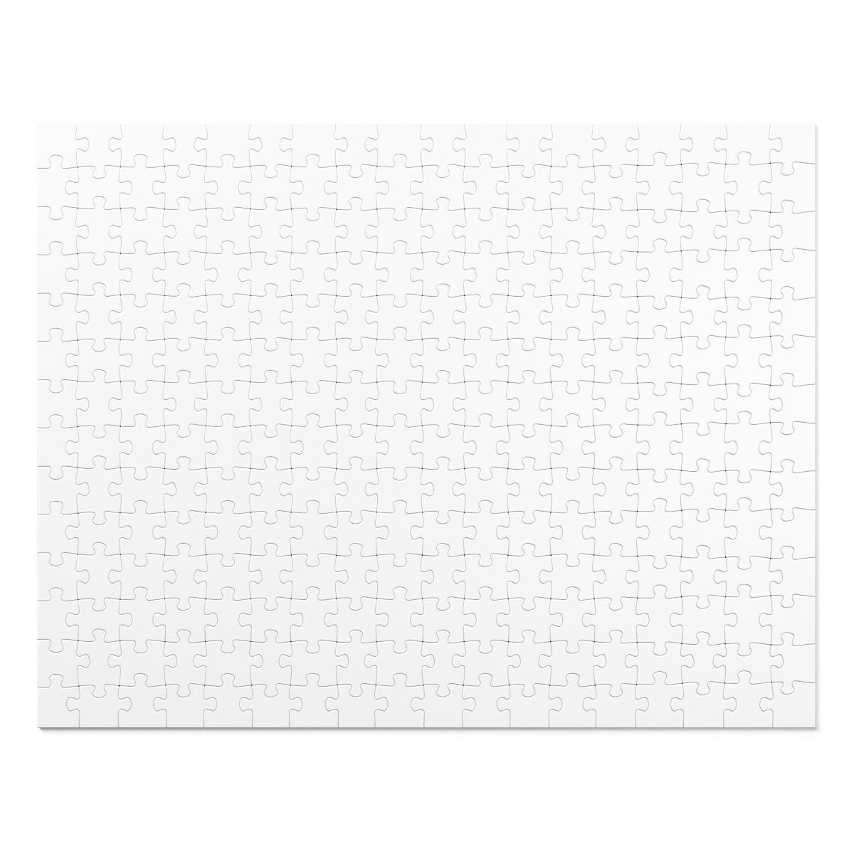 Plain jigsaw puzzle with tin, front view