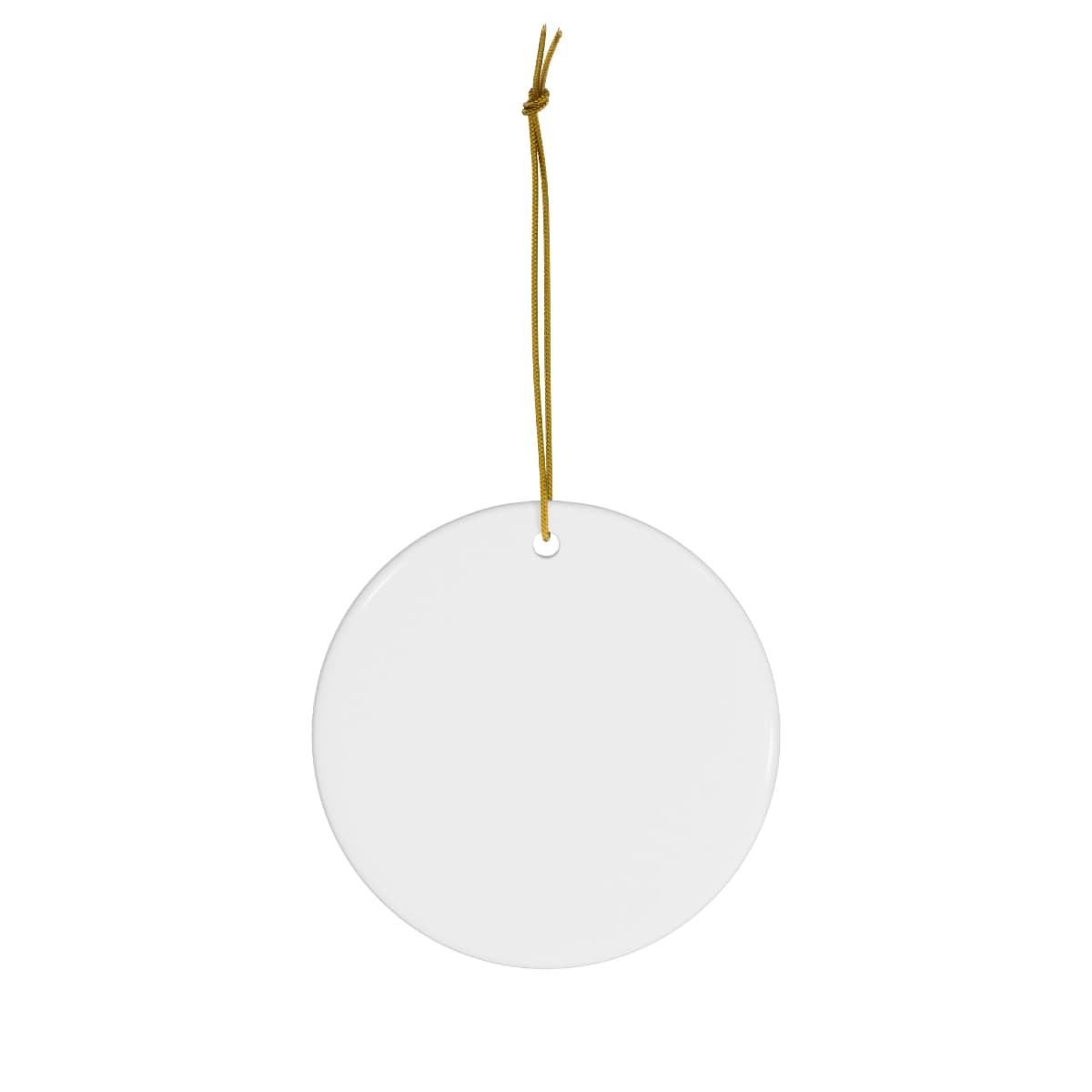 Plain ceramic ornament, 1-pack, front view