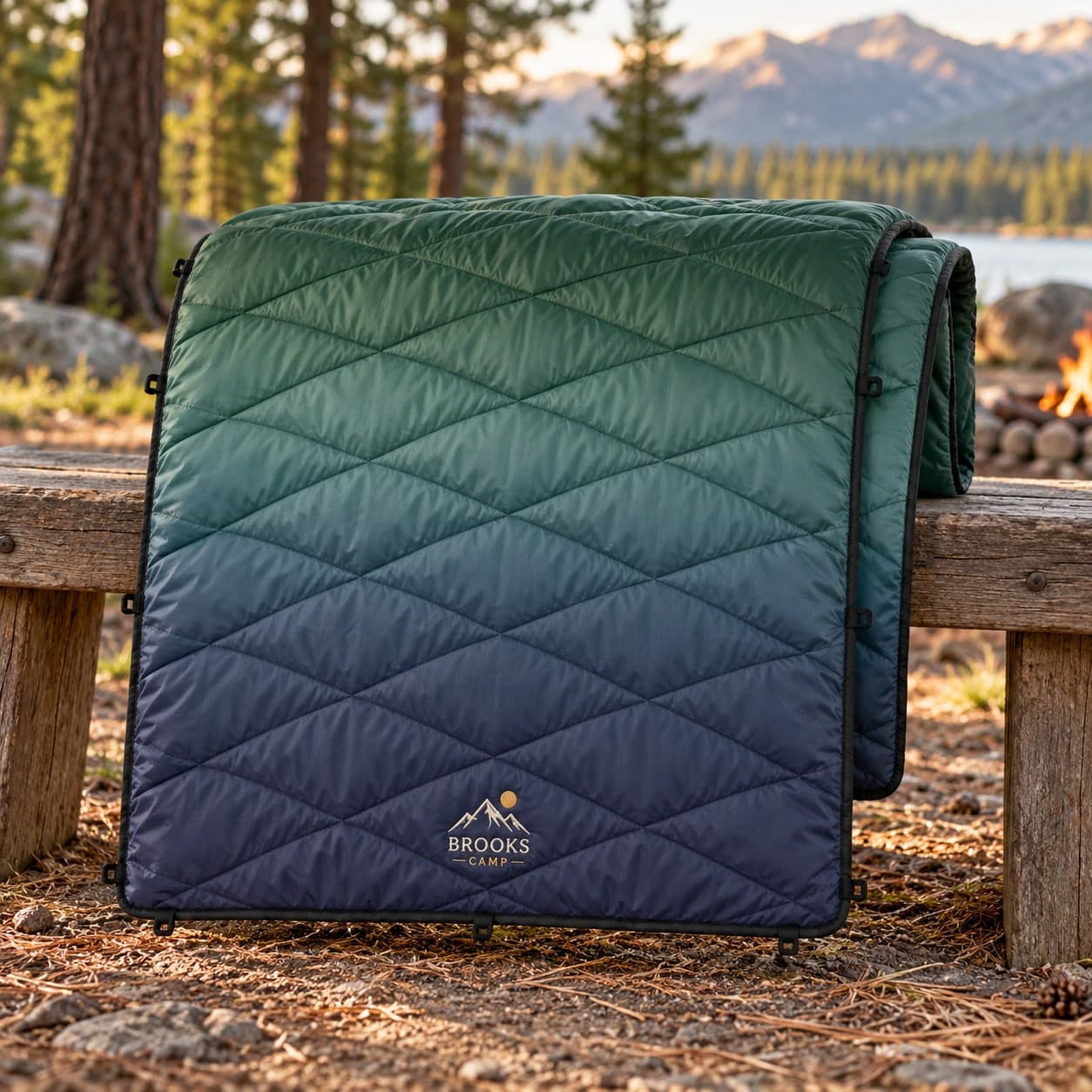Custom Embroidered Packable Puffer Blanket with Your Logo or Text