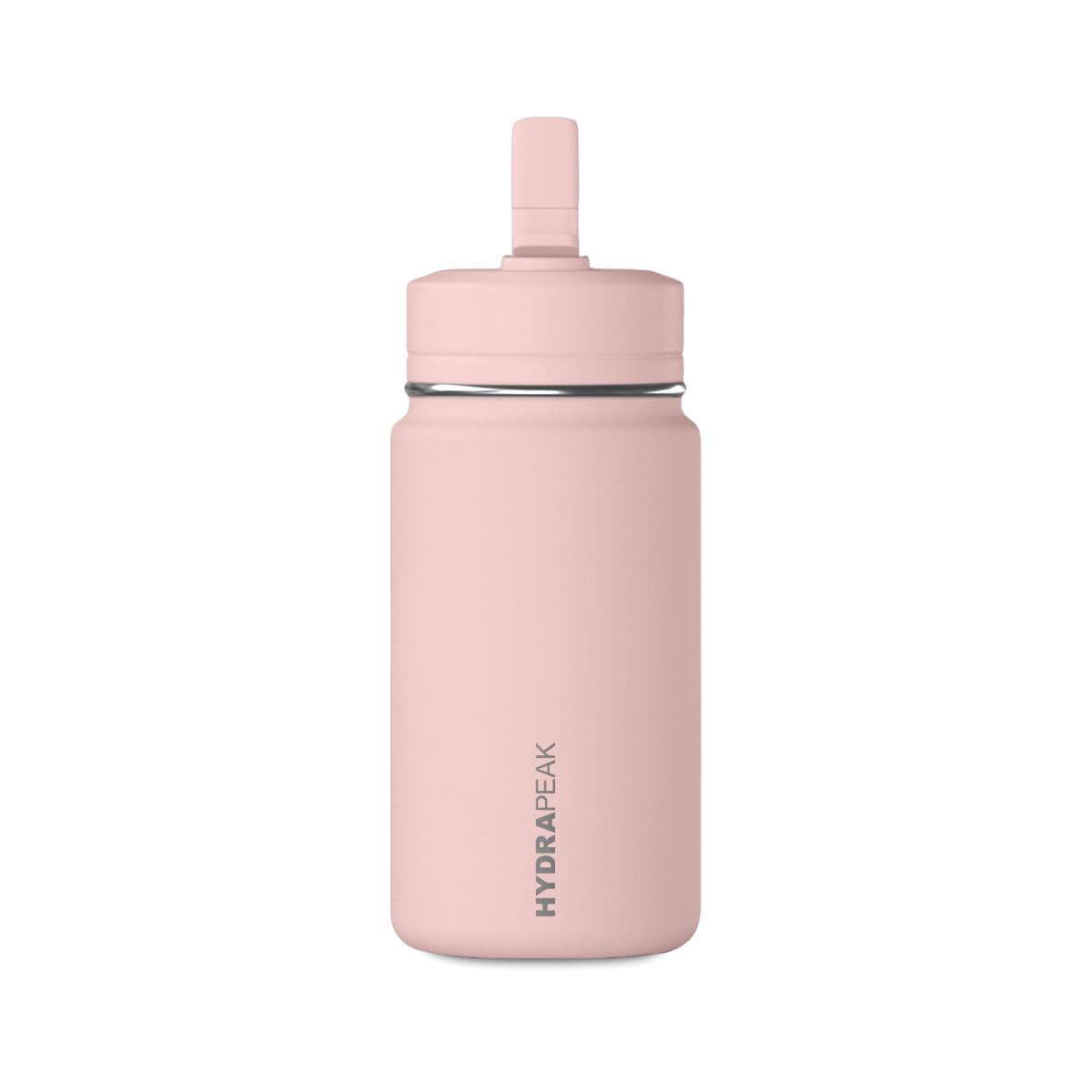 Plain blossom pink mini water bottle, 14oz, front view