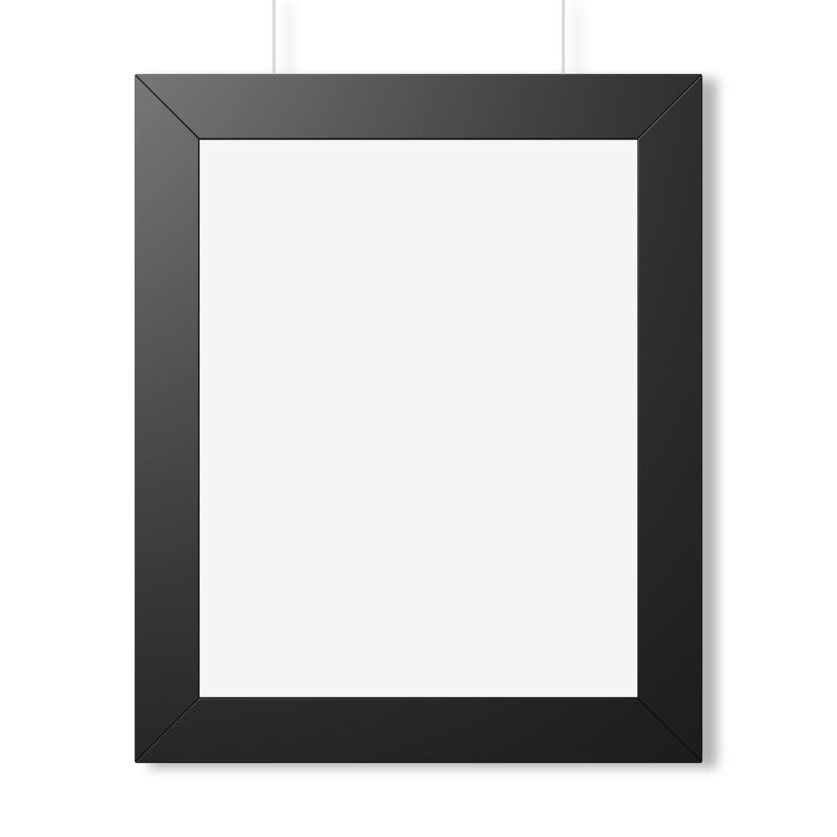 Plain black framed vertical poster, front view