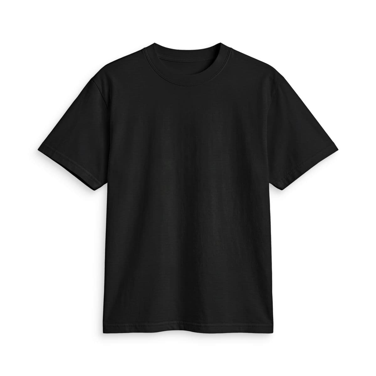 Plain black unisex active t shirt, front view