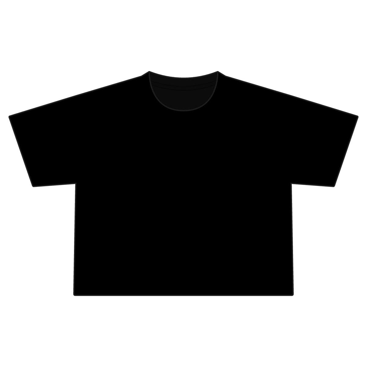 Plain black women's cropped cotton polyester t-shirt, front view