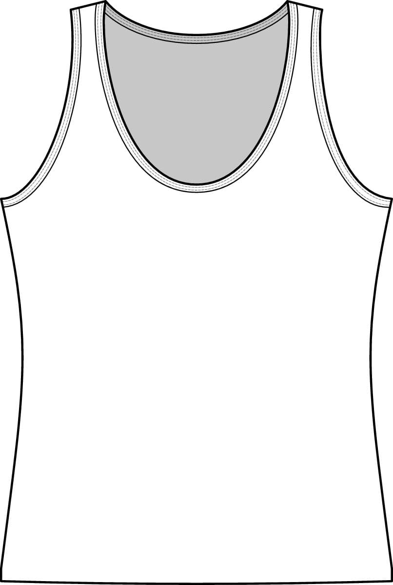 Plain white women's cotton tank top, front view
