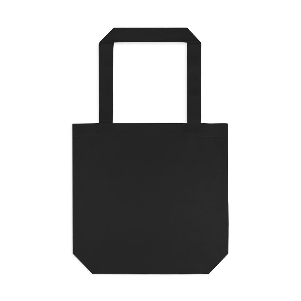 Plain black cotton tote bag, front view