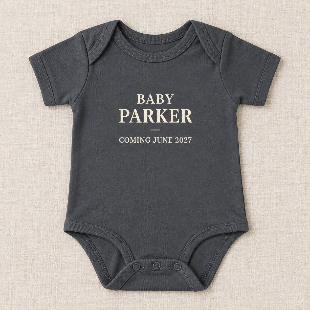 Custom Rib Cotton Lap Shoulder Baby Bodysuit with Your Photo or Text