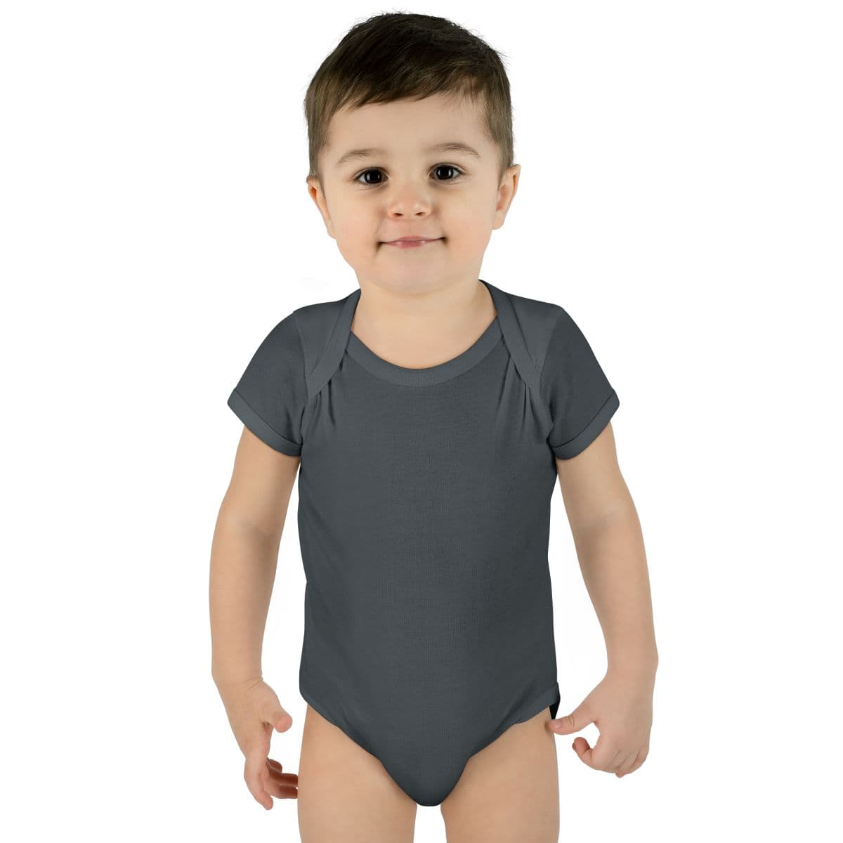 Custom Rib Cotton Lap Shoulder Baby Onesie with Your Photo or Text