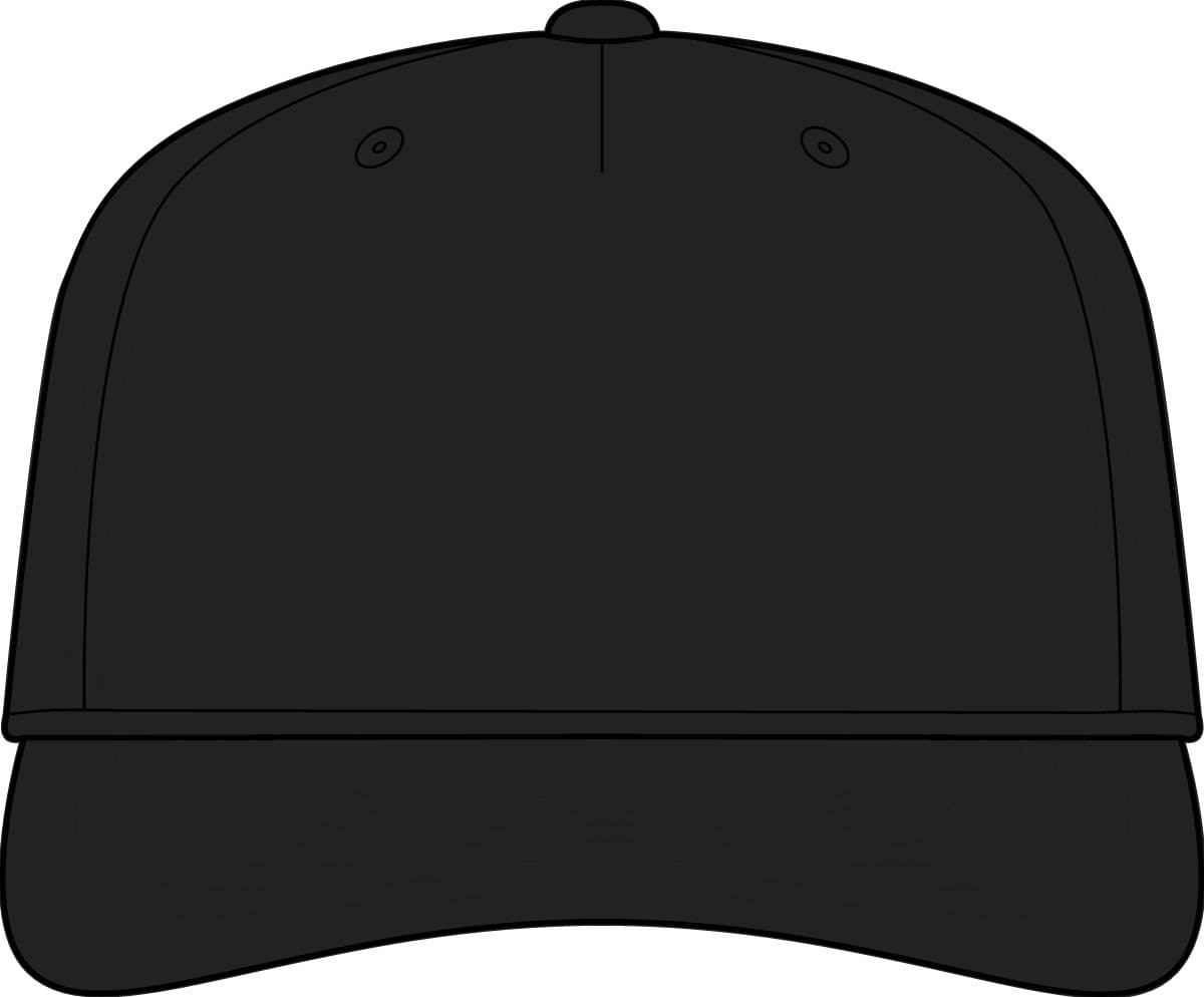 Plain black/ black grey laser perf performance rope cap, front view