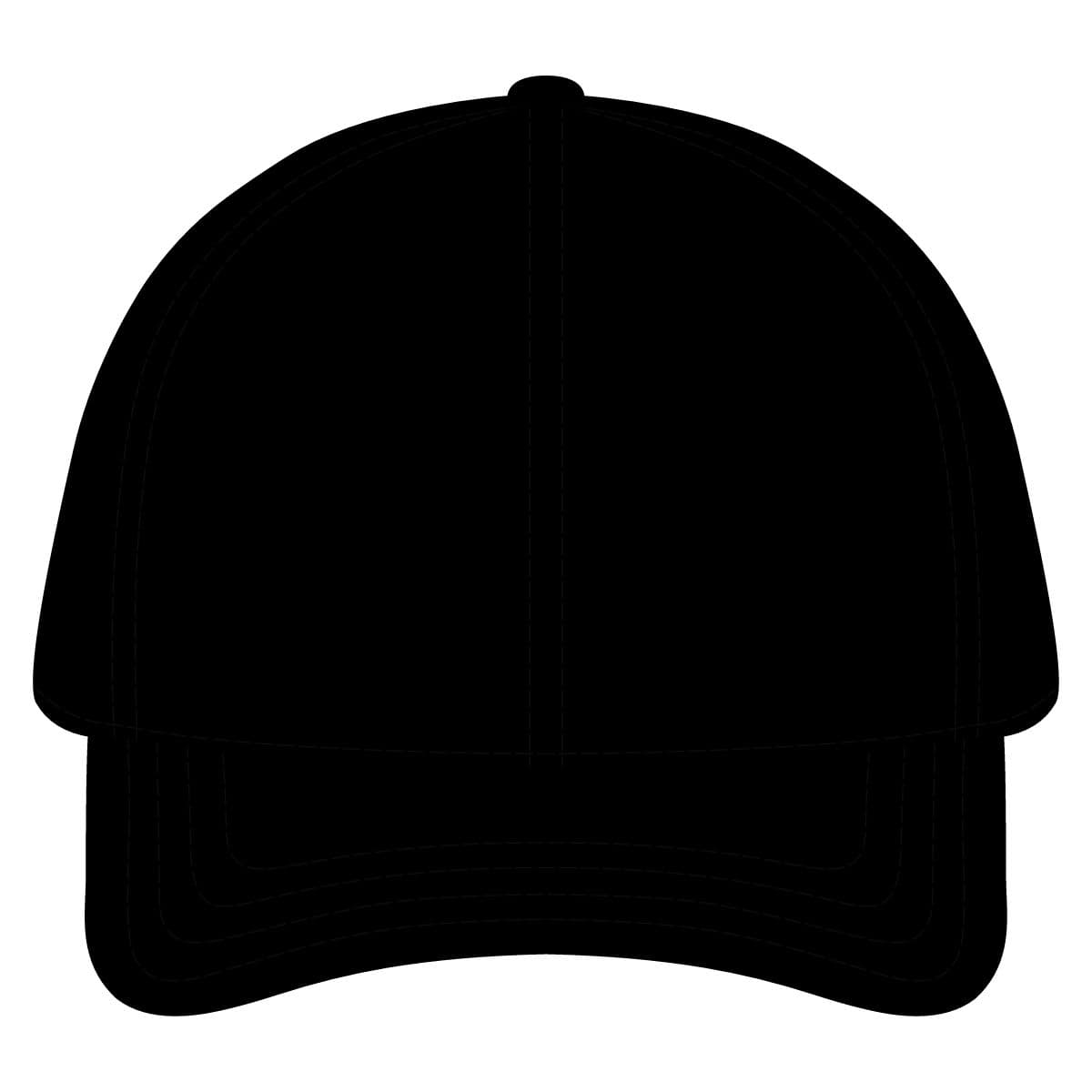 Plain black 5-panel relaxed gramps, front view
