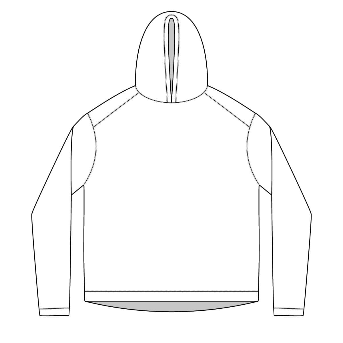 Plain white unisex solar hoodie, front view