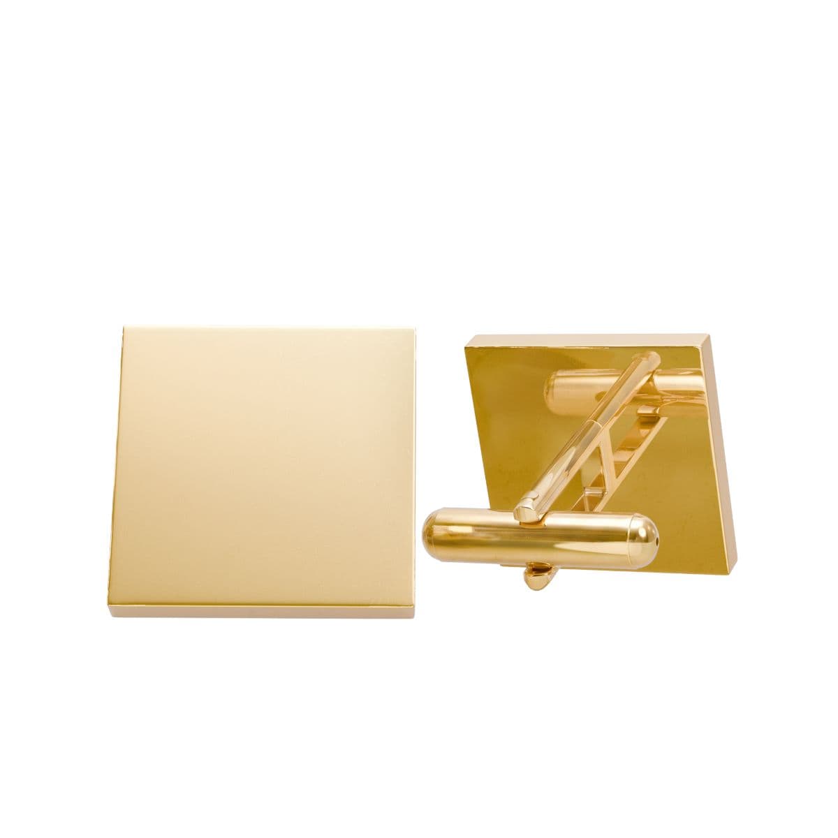 Plain gold plated cufflinks, back view