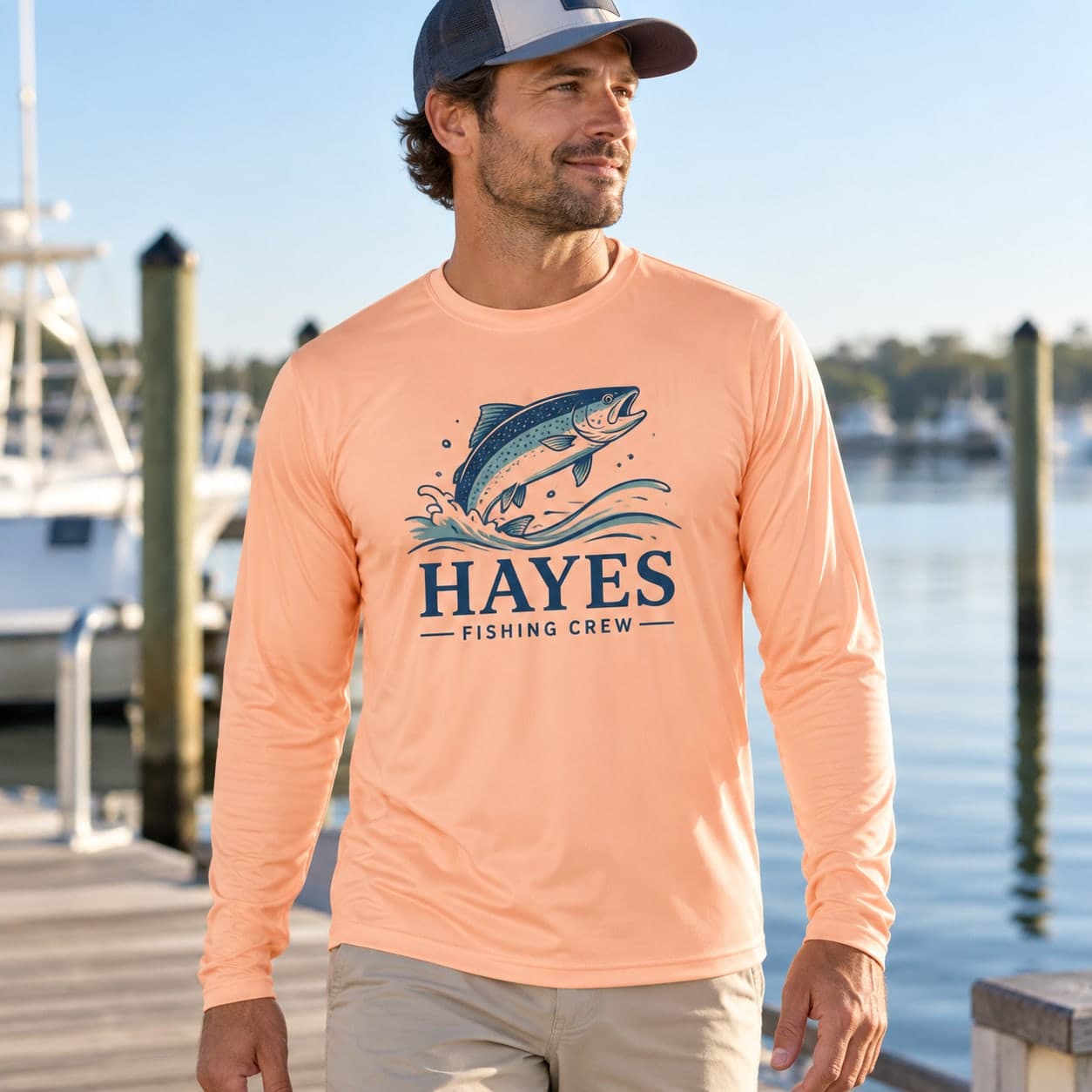 Custom Men's Solar Long Sleeve Fishing Shirt with Your Photo or Text