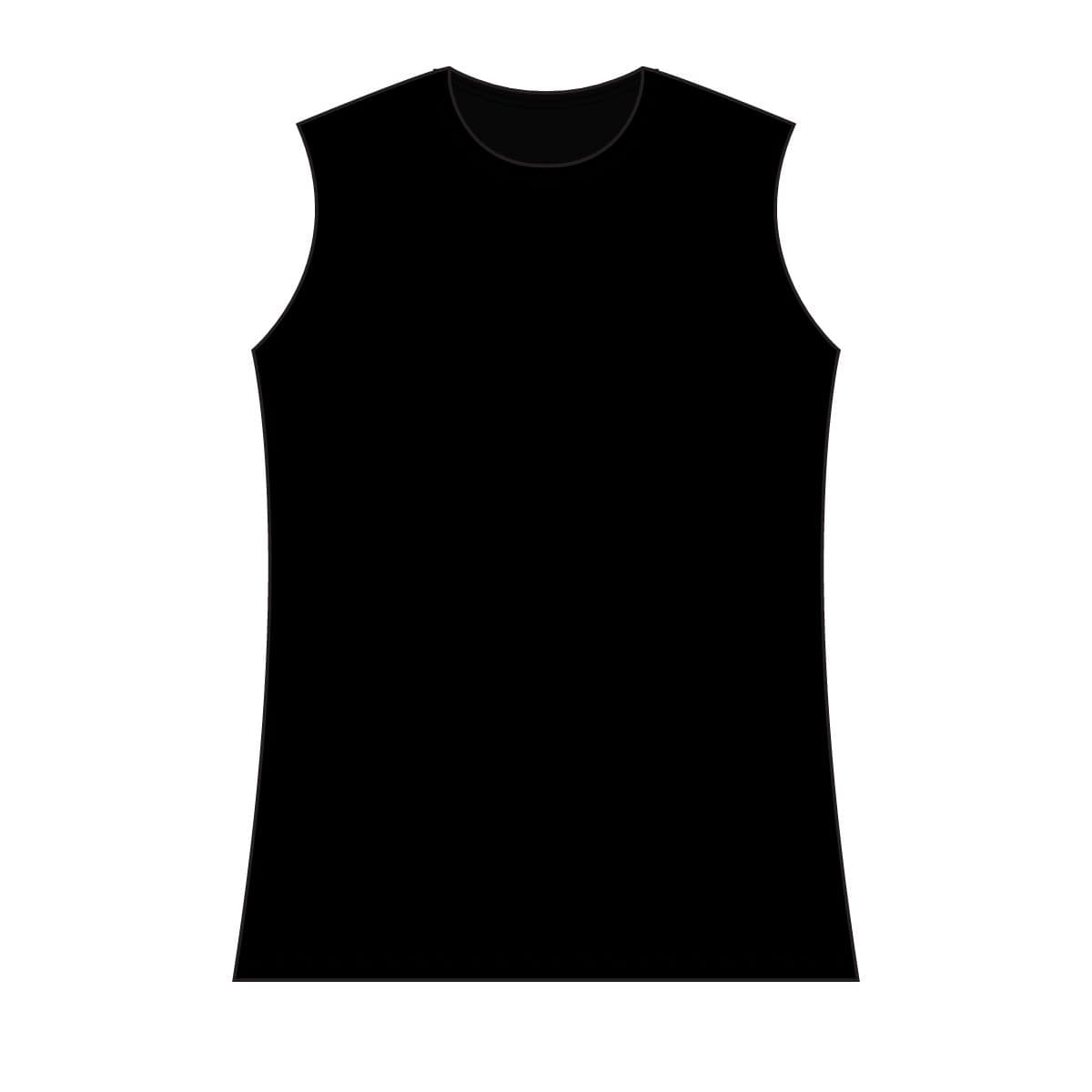Plain black women's cvc tank, front view