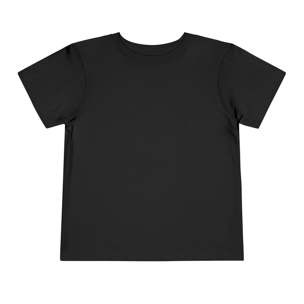 Plain black toddler short sleeve tee, front view