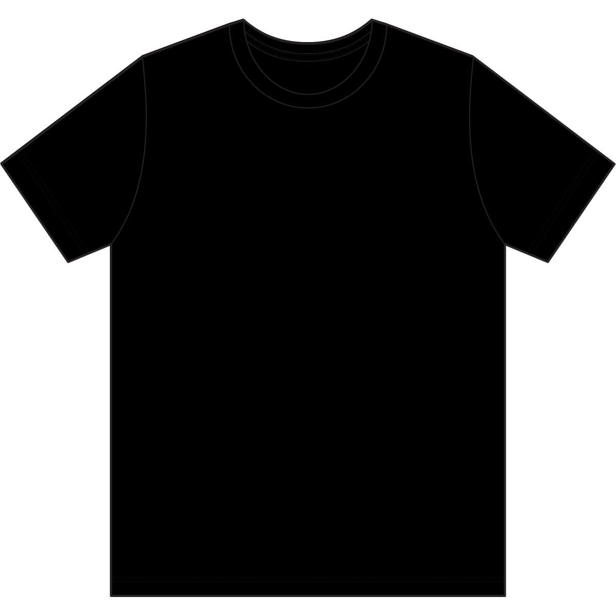 Plain black unisex usa-made 50-50 t-shirt, front view