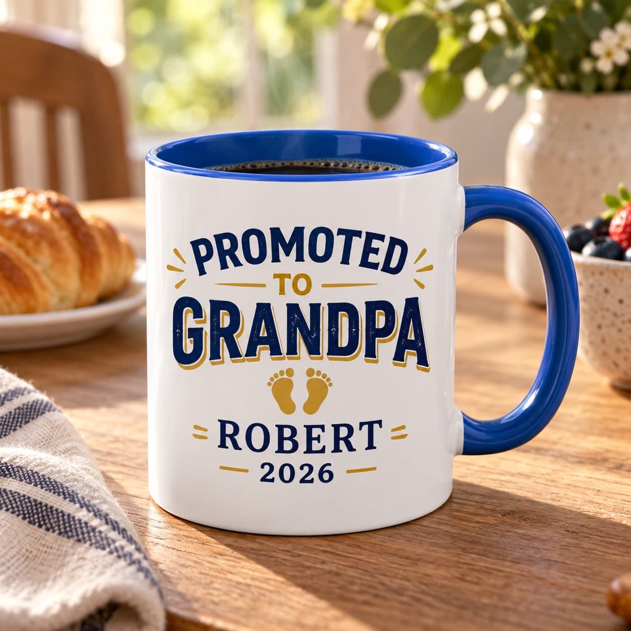 Custom Colored Handle Ceramic Accent Mug with Your Photo or Text
